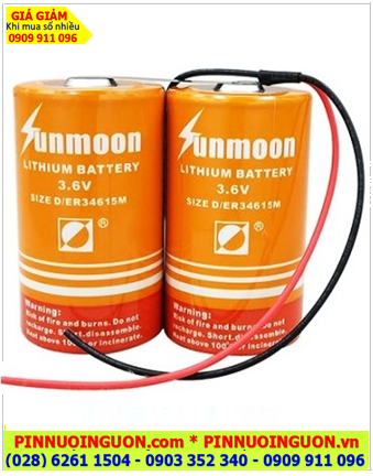 Sunmoon 2ER34615M (2 viên ghép đôi 3.6v); Pin nuôi nguồn Sunmoon 2ER34615M lithium 3.6v D 27000mAh chính hãng